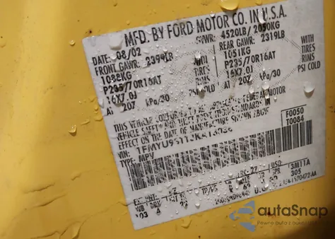 2003 Ford Escape Xlt z USA, uszkodzony, nr VIN 1FMYU93113KA13036